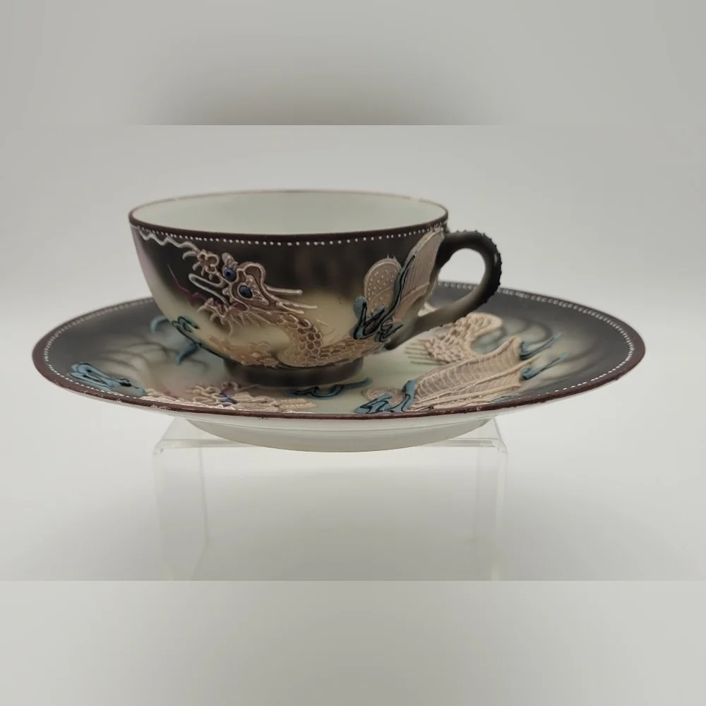 Vintage Hand Painted Nippon Moriage Dragonware Tea Set (Cup and Saucer)​​​